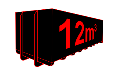 Abrollcontainer mit 12 Kubikmeter der Hügelland GmbH