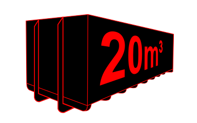 Abrollcontainer mit 20 Kubikmeter der Hügelland GmbH